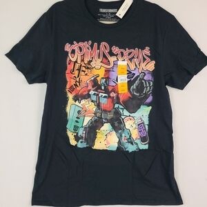 NEW Transformers Optimus Prime - Men's Black T-Shirt Sz L (42-44) NWT